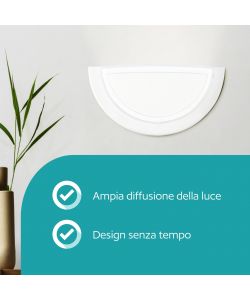 Eglo Applique Planet 1 Bianco Lampada da Parete E27 29x14,5 cm