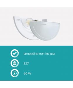 Eglo Applique Planet 1 Bianco Lampada da Parete E27 29x14,5 cm