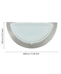 Eglo Applique Planet 1 Lampada da Parete E27 Nickel Satinato 145x290mm