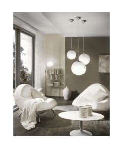 Eglo Lampada da Tavolo Rondo - Bianco Opalescente - Ø20 cm 60W E27