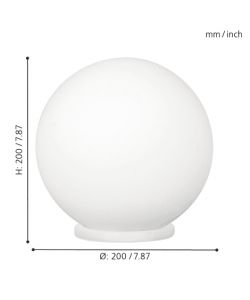 Eglo Lampada da Tavolo Rondo - Bianco Opalescente - Ø20 cm 60W E27
