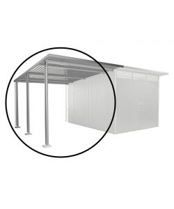 Biohort Tettoia Laterale Argento per Casette AvantGarde A4 A8 243x340 cm