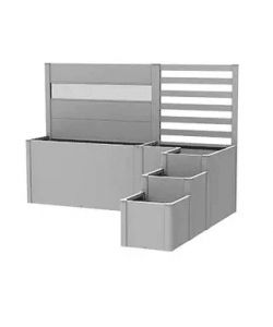 Biohort Fioriera DaVinci Modulare Argento Metallizzato 201x53x77 cm