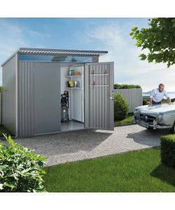 Biohort Casetta da Giardino Portaattrezzi AvantGarde A3 Porta due battenti Grigio quarzo 4,33 mq