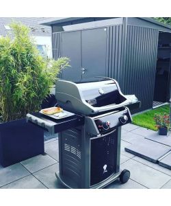 Biohort Casetta da Giardino Portaattrezzi AvantGarde A3 Porta due battenti Grigio quarzo 4,33 mq