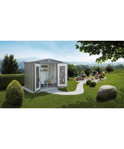 Biohort Casetta da Giardino Europa 3 - Argento Metallizzato 203x156 cm