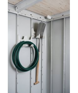 Biohort Porta Attrezzi per Casetta Neo Bianco Grigio 2 pz