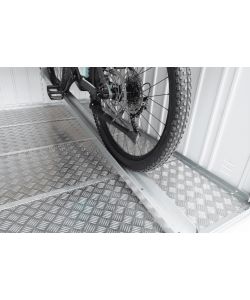 Biohort Binario per Biciclette Minigarage Regolabile Argento 139,5 cm