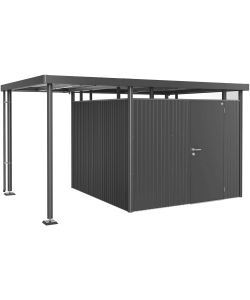 Biohort Tettoia Laterale per Casetta Giardino Grigio Metallizzato 150x275 cm