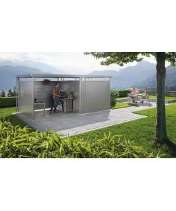 Casetta HighLine Misura H4 grigio quarzo metallizzato, porta a due battenti