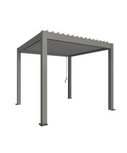 Biohort Pergola Grigio Quarzo 3x3 m in Metallo con Copertura Argento