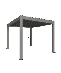 Biohort Pergola grigio quarzo 3,68x3,12m in metallo resistente ai raggi UV