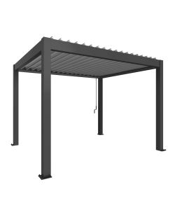 Biohort Pergola grigio scuro/argento metallizzato 3,68x3,12m per esterni