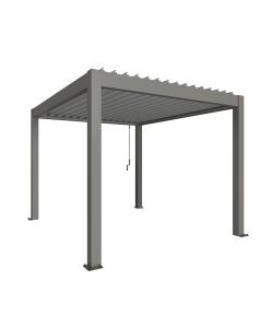 Biohort Pergola Grigio Quarzo 3,5x3m in Metallo con Copertura Argento