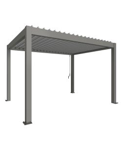 Biohort Pergola Grigio Quarzo 4x3 m in Metallo con Copertura Argento