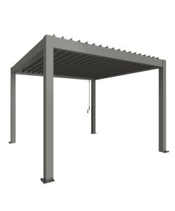 Biohort Pergola Grigio Quarzo 3,68x3,68 m in Metallo con Deflusso Pioggia