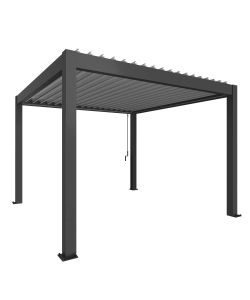 Biohort Pergola Metallo Grigio Scuro e Argento 3,68x3,68m con Copertura