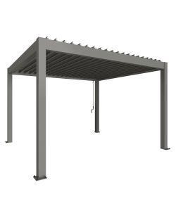 Biohort Pergola grigio quarzo 4x3,5 m in metallo per esterni