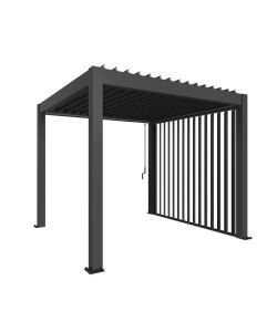 Biohort Parete Laterale a Lamelle per Pergola Grigio Scuro 10x235 cm