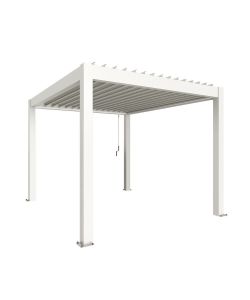 Biohort Pergola in Metallo Bianca 3,12x3,68m con Lamelle a Sandwich
