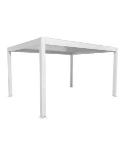 Biohort Pergola in Metallo Bianco 4,6x3,68m con Copertura a Lamelle