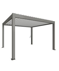 Biohort Pergola in Metallo Grigio Quarzo/Bianco 4,05x3,68 m