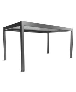 Biohort Pergola in metallo 5x3 m grigio quarzo/bianco con lamelle sandwich