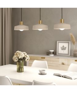 Eglo Lampadario a Sospensione 3 Luci E27 Sabbia e Ottone Spazzolato 93cm