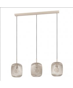EGLO Lampada a Sospensione Romazzina 3 Luci Metallo Sabbia E27 900x200xH1100
