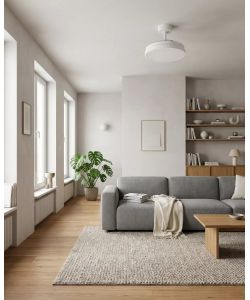 EGLO Plafoniera Ventilatore Retrattile LED 21W 770mm Silenzioso Bianco