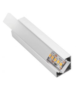 Profilo Angolare Alluminio LED 2m Cover Opale per Illuminazione Angoli
