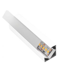 Profilo angolare alluminio LED 2 m bianco con cover opale per angoli