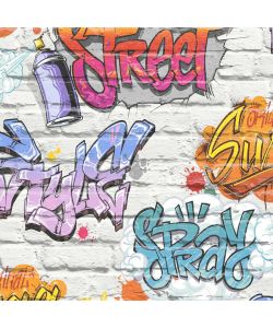 DUTCH WALLCOVERINGS Carta da Parati Graffiti Multicolore L179-05