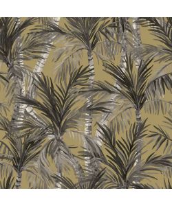 DUTCH WALLCOVERINGS Carta da Parati Palm Trees Oro e Nero