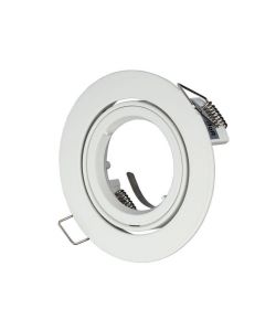 Portafaretto LED da Incasso Rotondo GU10 e GU5.3 (MR16) Colore Bianco Orientabile