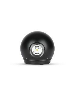 Lampada LED da Muro Sferica 6W Doppio Fascio Luminoso Colore Nero 3000K IP65