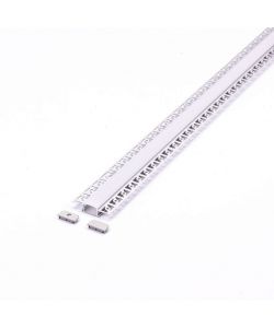 Profilo in Alluminio Colore Silver per Doppia Strip LED ad Incasso per Cartongesso (Max l: 20,7mm) Copertura Satinata 2000 x 61,5mm