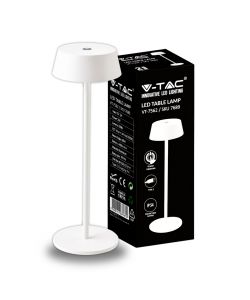 Lampada LED da Tavolo 2W Colore Bianco in Alluminio ricaricabile con USB C Touch Dimmerabile 3000K