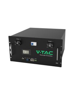 V-TAC Batteria di Accumulo 10kWh LFP BMS Integrato Incluse Staffe per Muro Garanzia 10 Anni