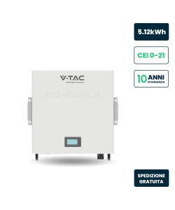 V-TAC Batteria di Accumulo 5kWh LFP BMS Integrato Garanzia 10 Anni