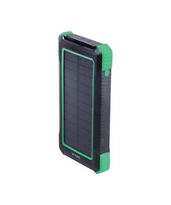 V-TAC Power Bank 10.000mAh 10W Pannello Solare Ricarica Wireless, USB, Type-C, Micro-USB