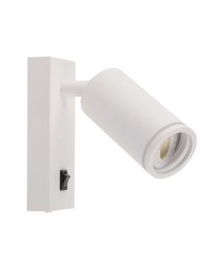 V-TAC Portafaretto LED da Muro GU10 Orientabile con interruttore e Portalampada Colore Bianco