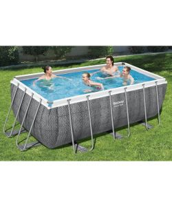 Bestway Set Piscina Power Steel Rettangolare 412x201x122 cm