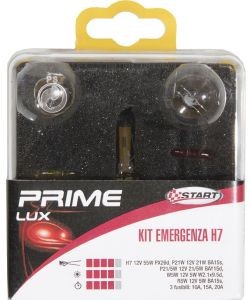H7 Kit Emergenza Alogena per luci auto 12V 5 lampade+2fusibili
