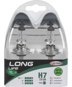 H7 Long Life Coppia di lampadine per luci auto 12V 55W PX26d