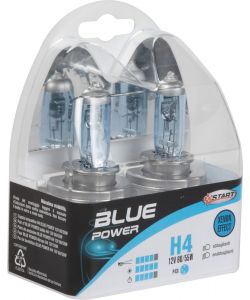 H4 Blue Power Coppia di Lampadine Xenon per luci auto 12V 60/55W P43t