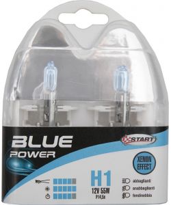 H1 Blue Power Coppia di Lampadine Xenon per luci auto 12V 55W P14,5s