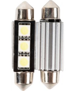 Lampadine siluro auto 3 Led 12V 10W due pezzi 41 mm illuminazione