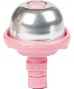 MIni campanello universale per bicicletta in acciaio di colore rosa/silver