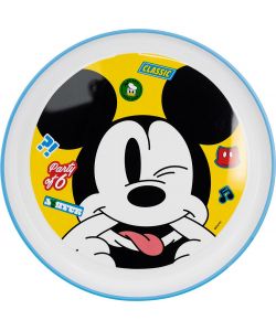 Piatto piano per bambini in plastica Mickey Mouse